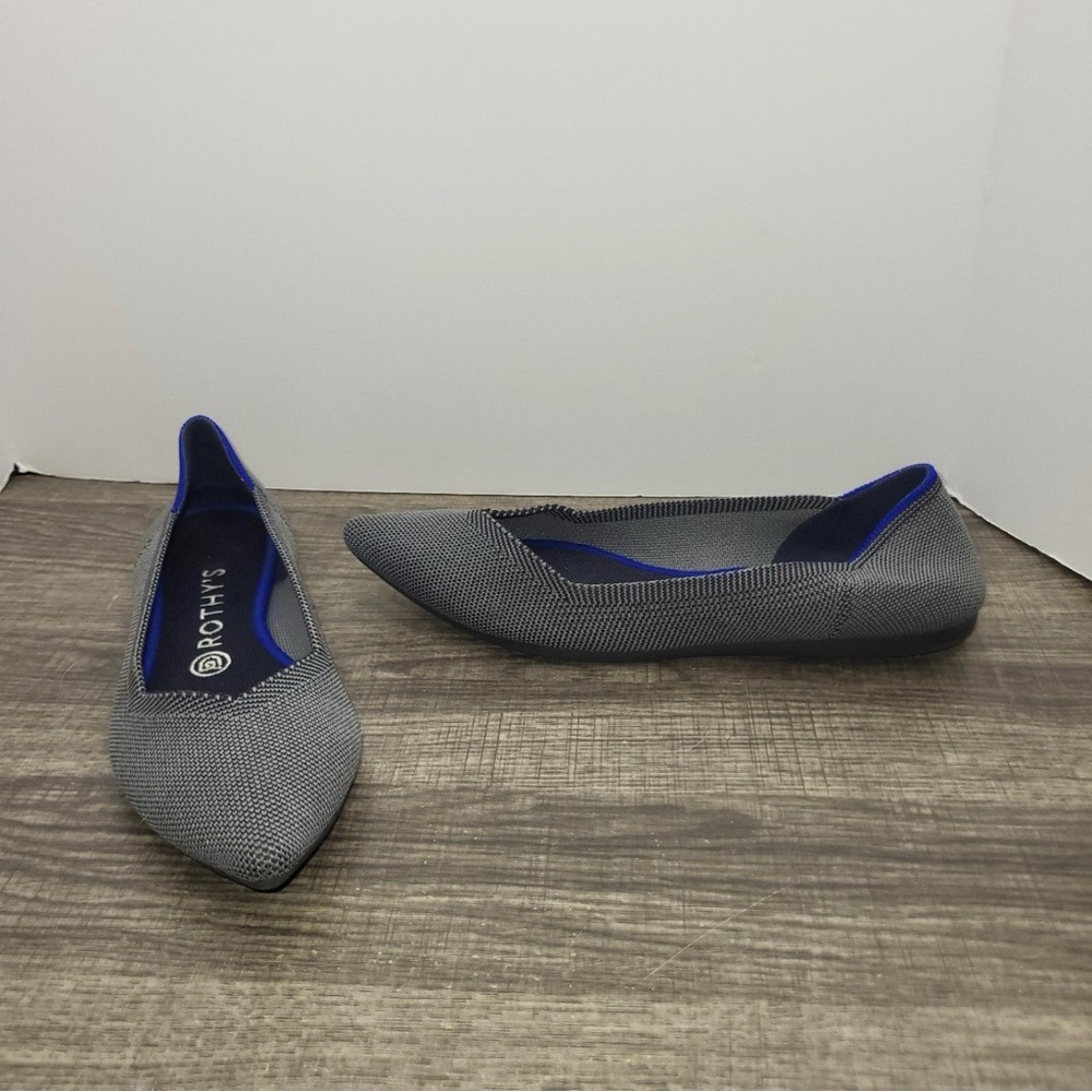 Rothy's Shoes The Point Women's Gray Pointed Toe
Slip On Ballet Flat Size 9